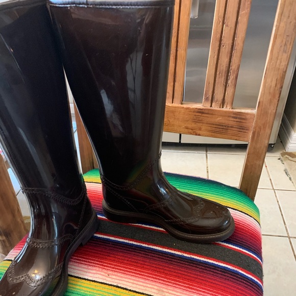 Gucci Brogue Motif Rubber Rainbootsx soze #36 - Picture 2 of 4